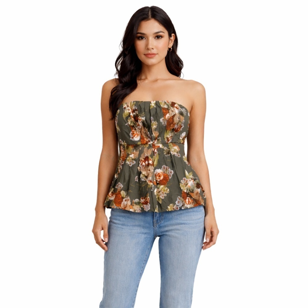 Do & Be Peplum Style Strapless Top Size Small